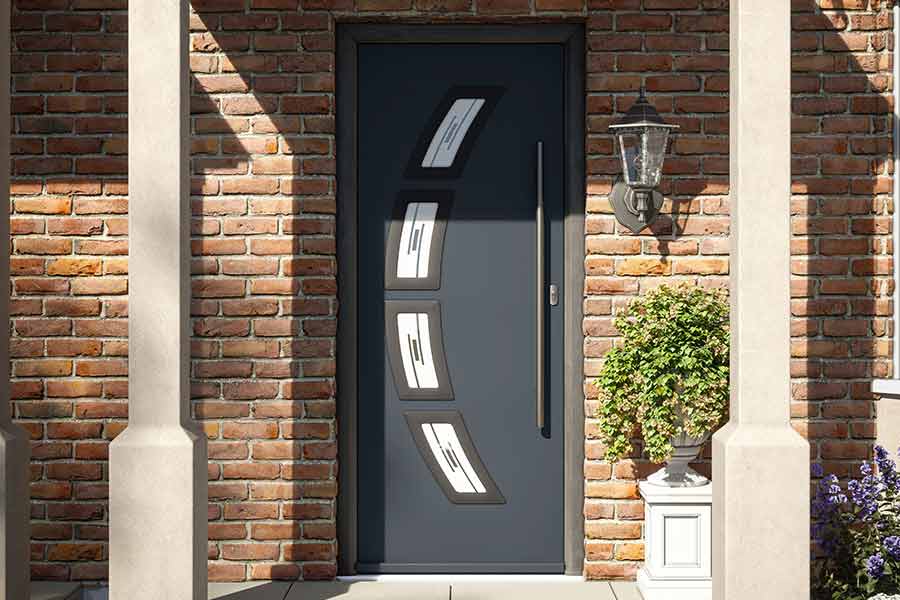 modern smooth composite door in grey