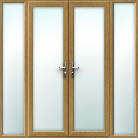 irish oak upvc french doors & side panels