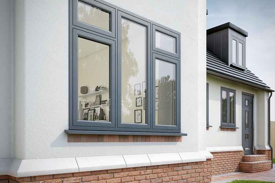 Grey Flush Windows